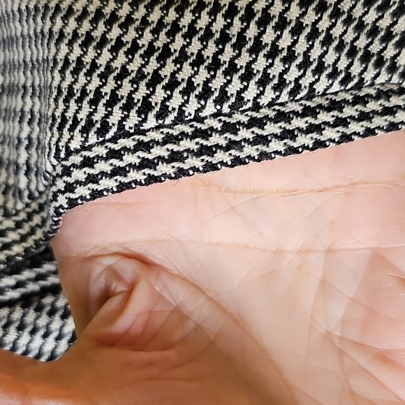 Black Houndstooth Wide-Leg Pants. Academia Dark Black and White Wide Leg Size 12 - Picture 11 of 11